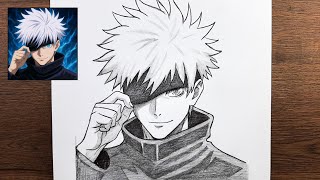 How to draw gojo satoru - Step by step anime drawing tutorial