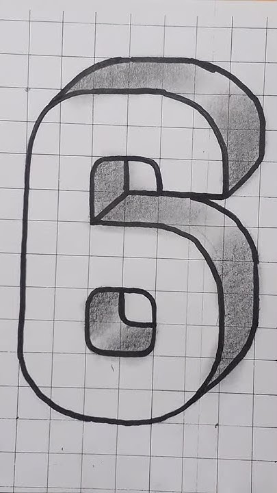 Simple 3d Drawing Number 6 / How To Draw Easy For Beginners #shorts ...