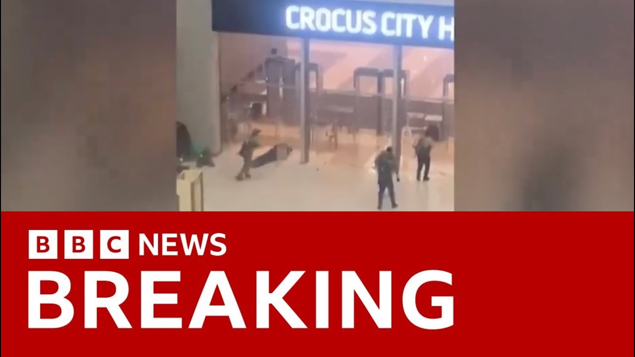 Moscow attack: video captures gunmen storming concert hall and shooting 40 dead | BBC News