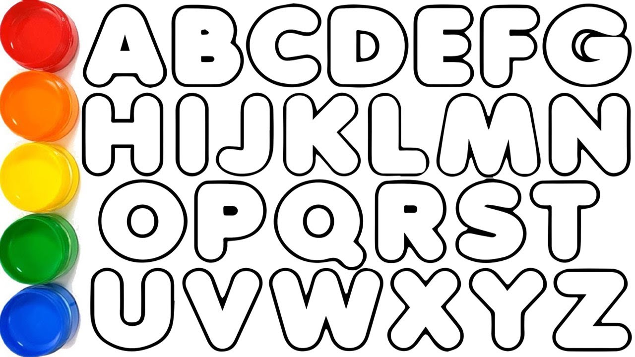 ABCDEFG様 ABCDEFGHIJKLMNOPQRSTUVWXYZ , Easy Draw and Paint Alphabet A