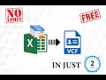 FREE EXCEL TO VCF (CONTACT)| HOW TO CONVERT EXCEL TO VCF UNLIMITED IN JUST 2 MIN | WINDOWS 10