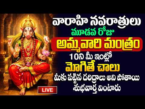 Live : వారాహి నవరాత్రులు మూడవ రోజు అమ్మవారి మంత్రం మీకు పట్టిన దరిద్రాలు అని పోతాయి|@spiritual
