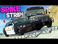 PRISON BUS Police Escape Against SPIKE STRIPS in BeamNG Drive Mods!