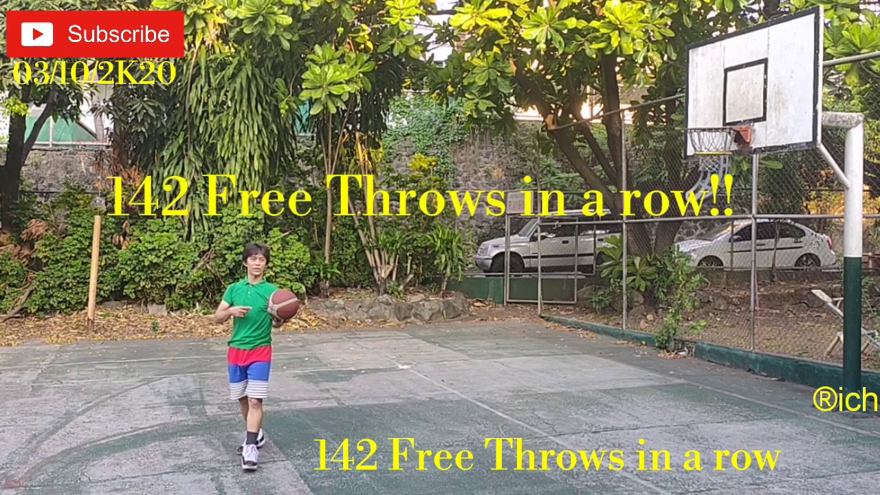 142 Free Throws in a row (SKLZ KICKOUT 360 Basketball Return System) 