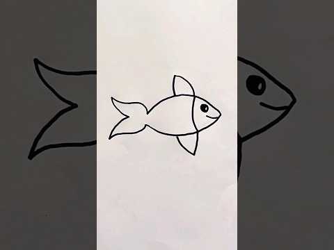 رسم سمكه كيوت كيف ترسم سمكه كيوت بطريقة سهلة ومسيطة رسم سهل للاطفال تعليم الرسم للمبتدئين 
