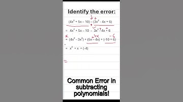 Common error in subtracting the polynomials!  #ged #polynomials #math #subtractpolynomials