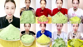 Request Asmr Ice Eating White Ice Matcha U0026 Green Powder Crunchy Ice Shaved Iceqian Ice Eating