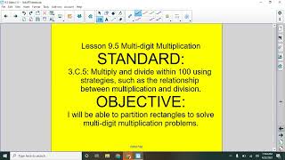 Lesson 9 5   Partitioning Rectangles for Multiplication   Grade 3 Everyday Math