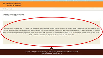 we are unable to proceed with your online pan application due to mismatch Problem Kaise Thik Kare
