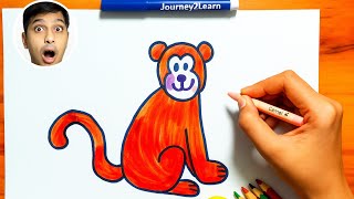 How to Draw a Cute Monkey 🐵 | Easy \& Fun Drawing for Beginners | Step by Step Tutorial