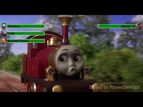 Thomas And The Magic Railroad Diesel 10 Chase With Healthbars Youtube - lady and thomas in roblox youtube