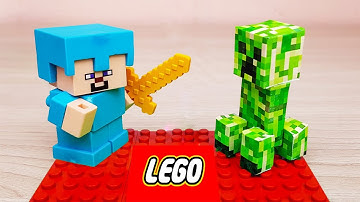 Minecraft Lego Stop Motion Video - Steve VS Creeper