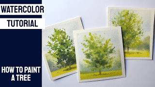 WATERCOLOR TUTORIAL - 3 Ways to Paint Trees in Watercolor/Easy Techniques for Beginners #loose #art
