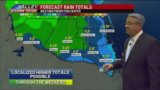 Forecast rain totals through the weekend