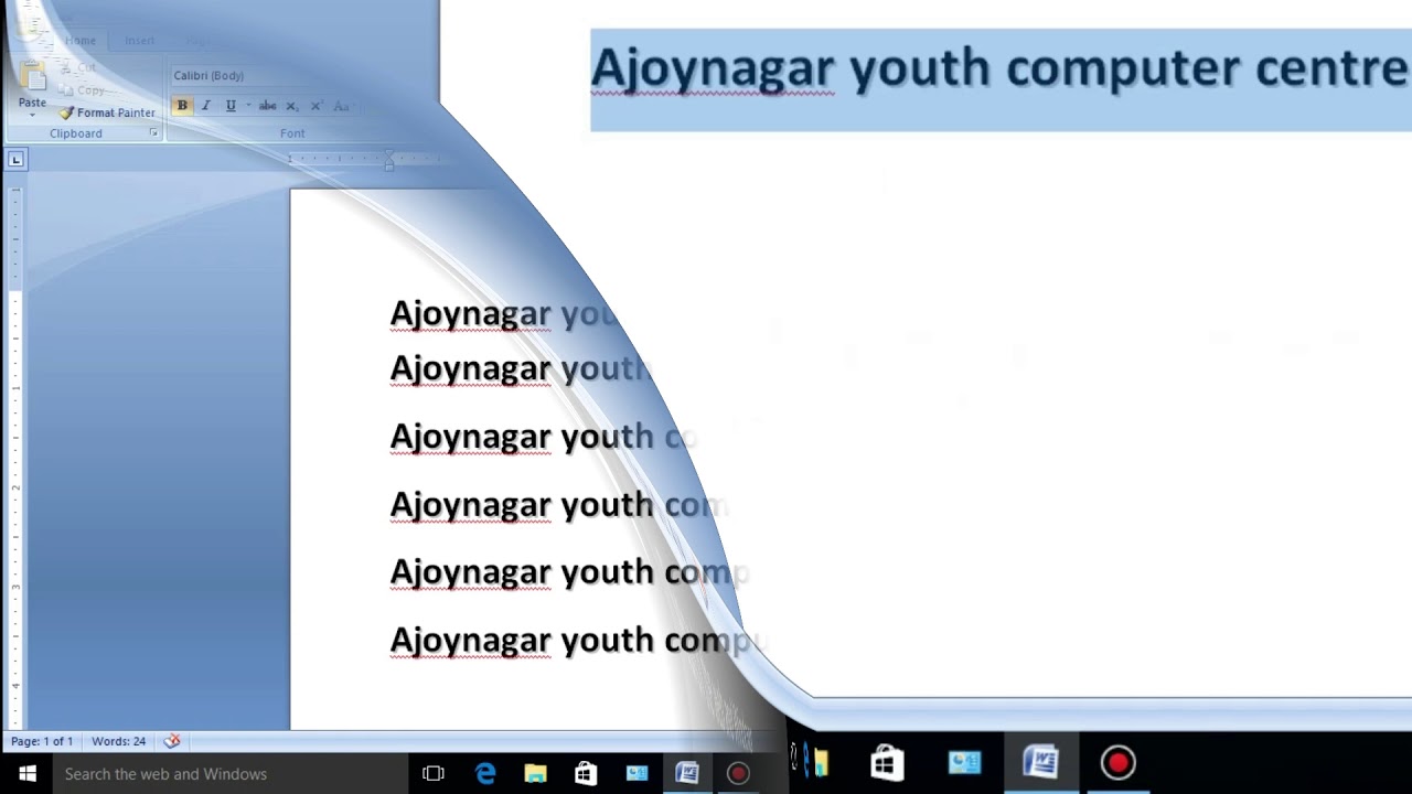 MS-WORD HOME TAB PART 3 TUTORIAL - YouTube