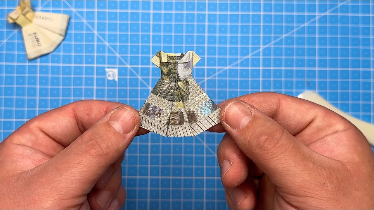How To Fold A 5 Euro Bill Into A Dress - Quick And Easy Money Origami Guide