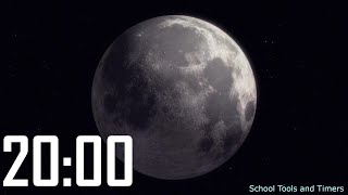 20 Minute  Rotating 🌜 Moon Countdown Timer - Float Through Space! 🌑