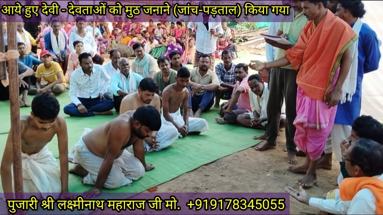 ग्राम प्रमुख माता शीतला पुजारी, पटेल, गांयता द्वारा आये हुए देवी - देवताओं को जांच-पड़ताल किया गया