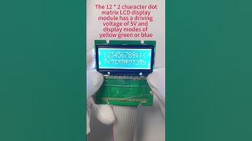 12 * 2 character dot matrix LCD display module, yellow green.