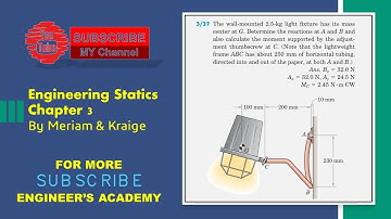 Engineering Statics | P3/27 | 2D Equilibrium | Chapter 3 | 6th ed | Engineers Academy