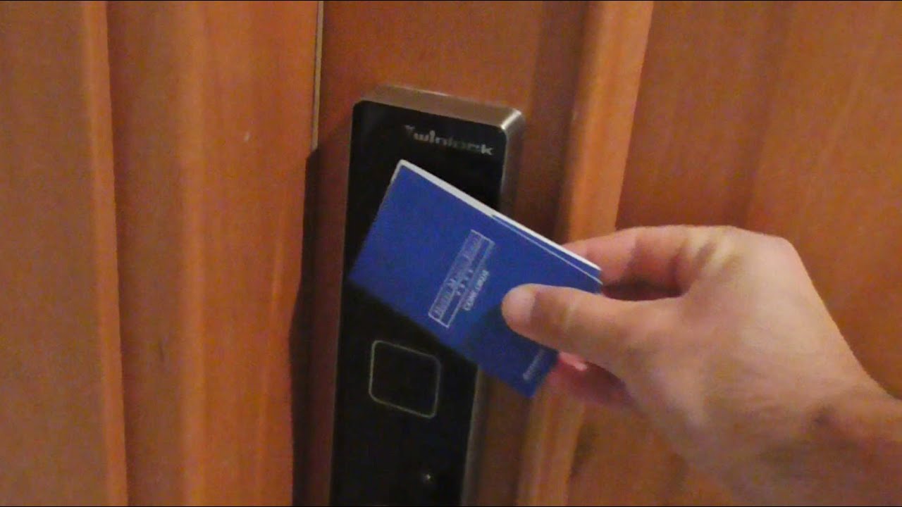 Hotel door unlocking via contactless RFID card (outside only)