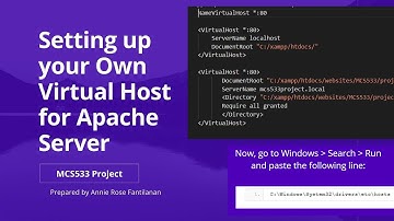 Setting up your Own Virtual Host  for Apache Server ( Windows 10)