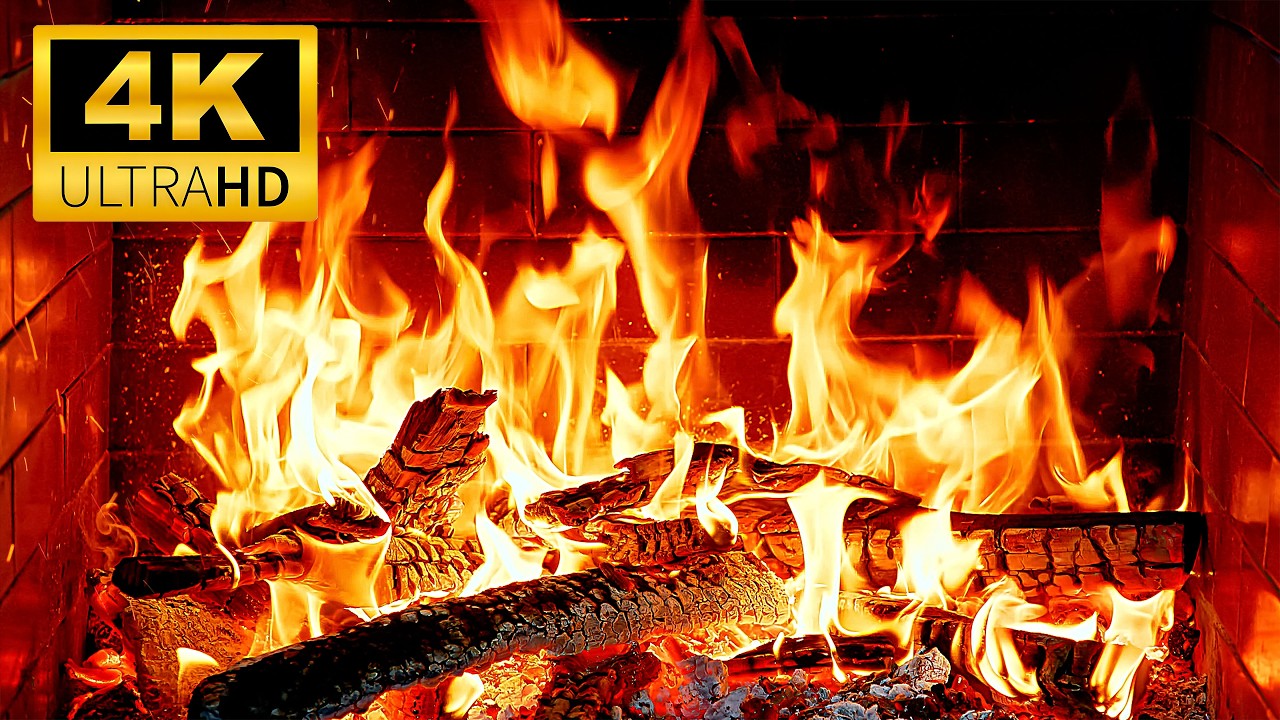 🔥 Cozy & Relaxing 4K Fireplace 🔥 Crackling Fire Sounds & Golden Hearth | Fireplace Ambience