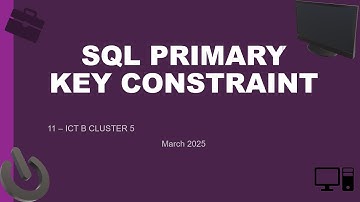What is a SQL PRIMARY KEY CONSTRAINT?