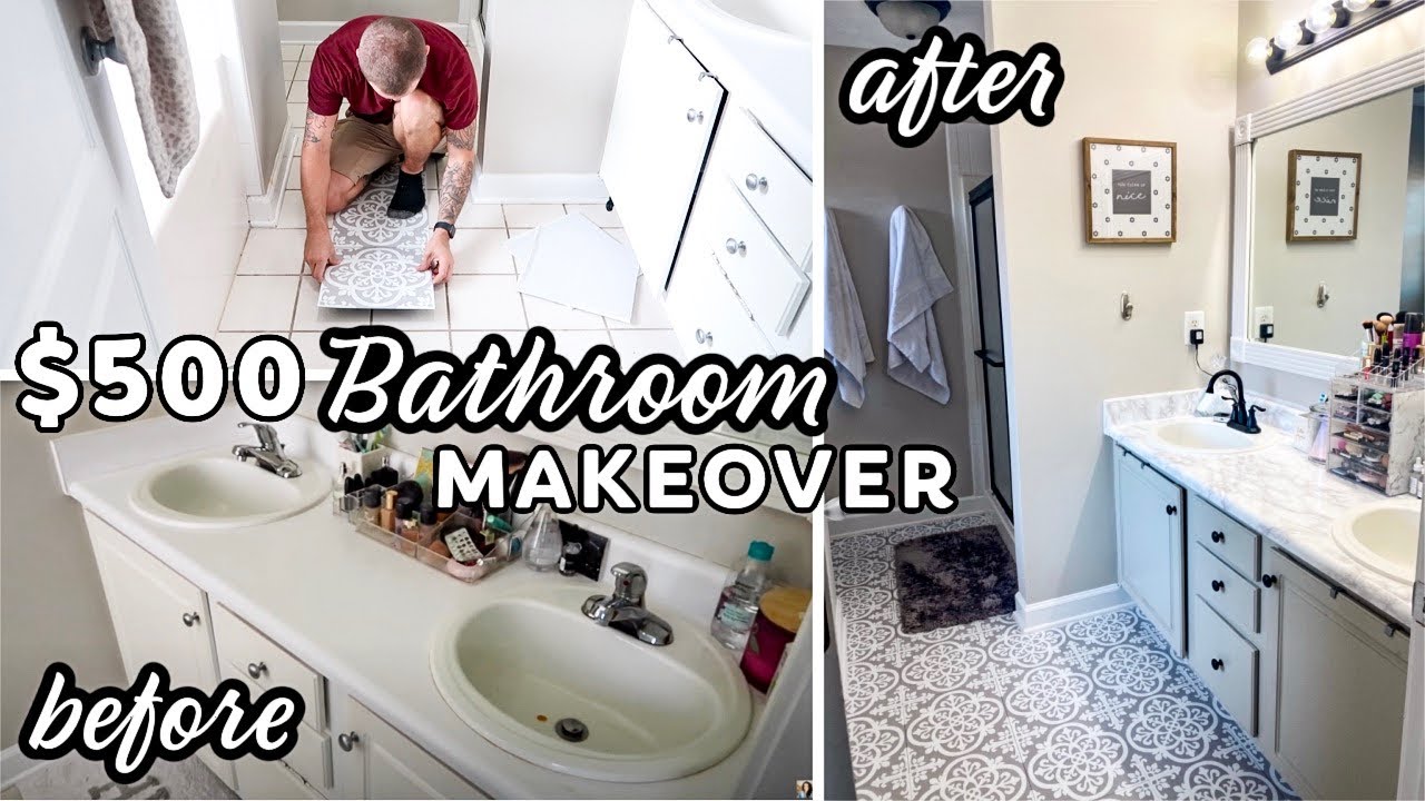 DIY Bathroom Makeover on a Budget 2021 | Bathroom Remodel Under $500 ...