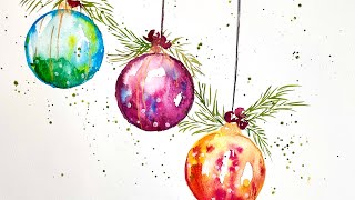 Watercolor Holiday Baubles  All the trend right now