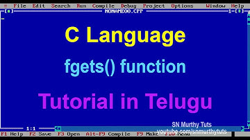 C Tutorial in Telugu - fgets function with example