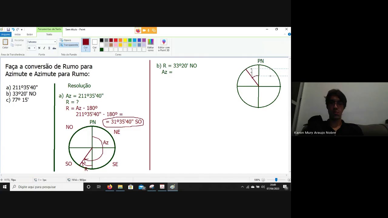 Topografia Azimute E Rumo Exerc cios Resolvidos Parte 1 YouTube topografia-azimute-e-rumo-exerc-cios-resolvidos-parte-1-youtube