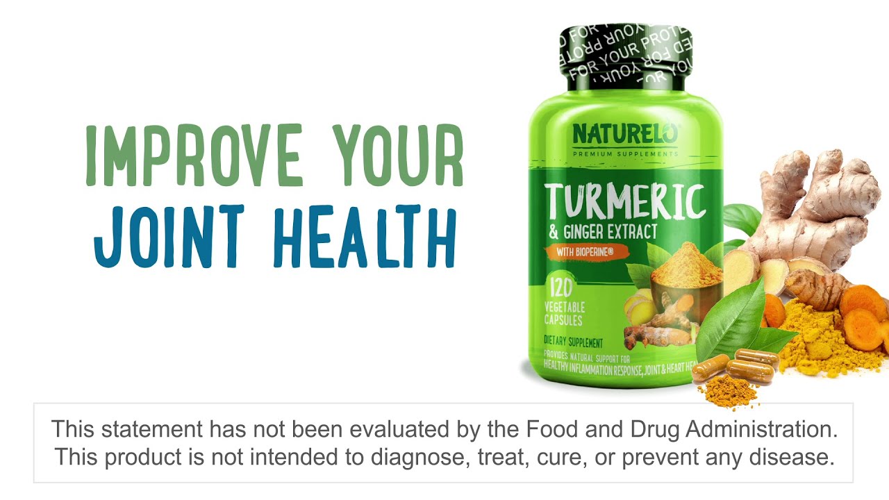 NATURELO Organic Turmeric Powder and Ginger Extract with BioPerine