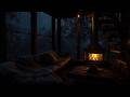 Quiet Forest Cabin At Night With Soft Rain And A Crackling Fireplace Calm Sleep Ambience