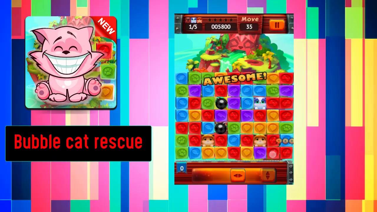 bubble cat rescue video game YouTube