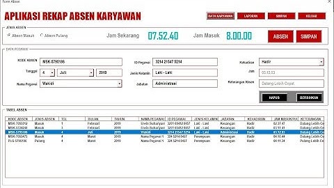 APLIKASI REKAP ABSEN KARYAWAN | REKAP ABSEN PART 1 | EXCEL & VBA TUTORIAL