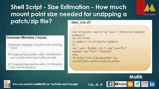 Shell Script - Size Estimation - How much mount point size needed for unzipping a patch/zip file?