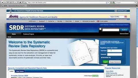 1. SRDR Overview and Project Initiation