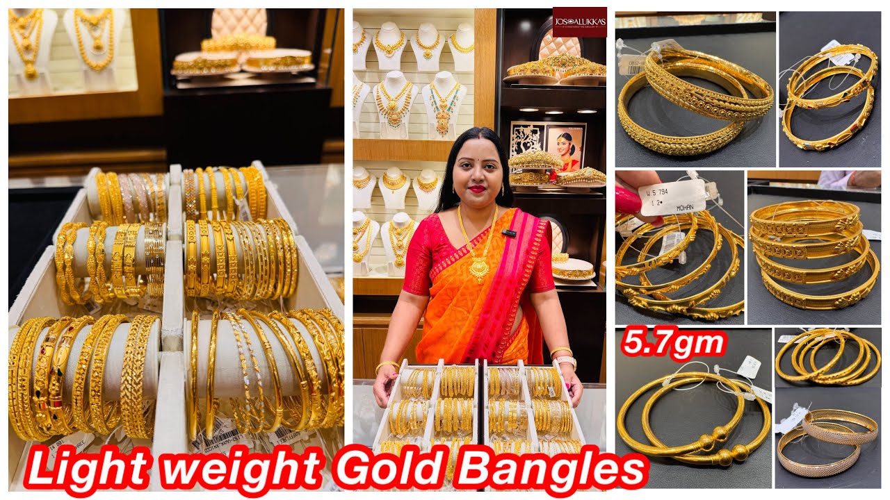 5.7gm onwards😲Light weight 22ktgold bangle designs | Huge collections of Gold Bangles✨2025