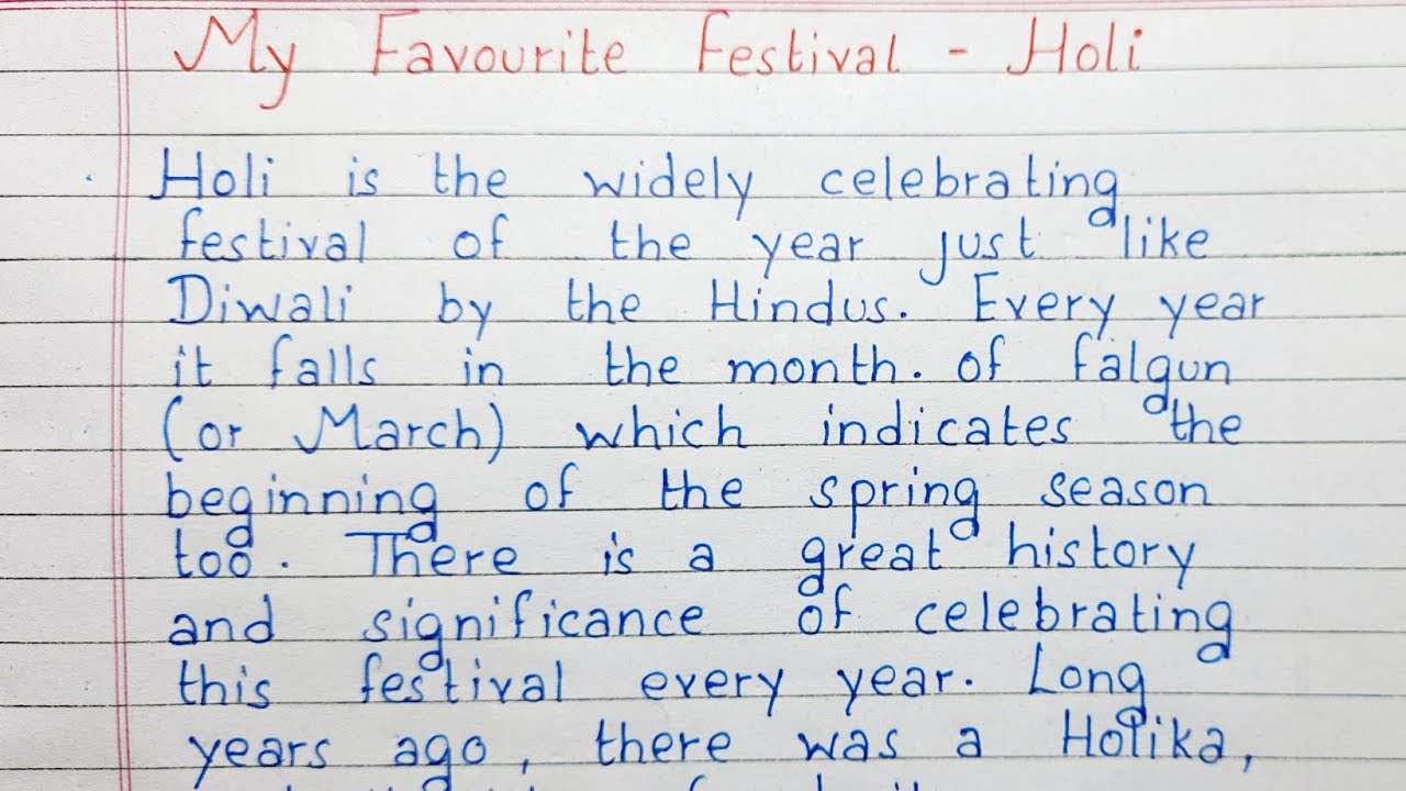 my favorite festival holi essay in english