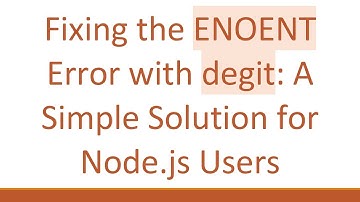 Fixing the ENOENT Error with degit: A Simple Solution for Node.js Users