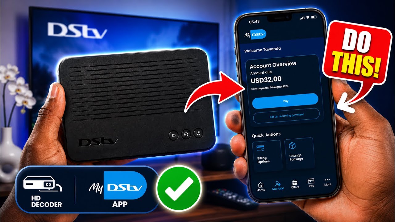 Default Service Decoder DStv HD Decoder & MyDStv App – Pay & Self Service Tips - YouTube