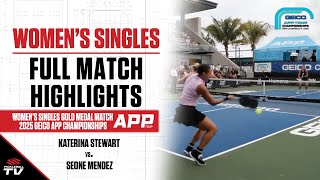 2025 Geico App Tour Chdanionships Womens Singles Gold Medal  Seone Mendez Vs Katerina Stewart