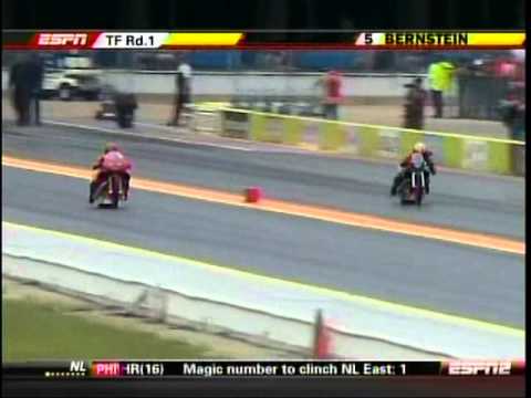 Andrew Hines Angie Smith PSM Rnd 1 Eliminations Super Start Fall Nationals Dallas 2010.mpg