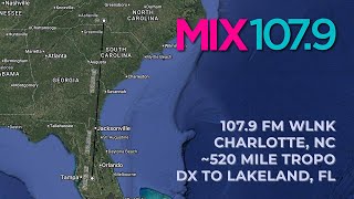 ~520mi DX OVER LAND - "Mix 107.9" WLNK Charlotte, NC to Lakeland, FL screenshot 5