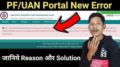 Error while AADHAAR authentication: Demographic information such as Name, Date of Birth, Gender