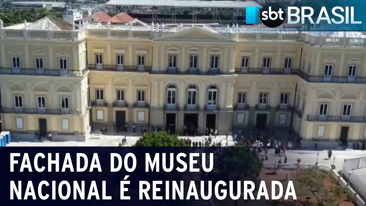 Após quatro anos do incêndio, Museu Nacional reinaugura fachada e jardim | SBT Brasil (02/09/22)