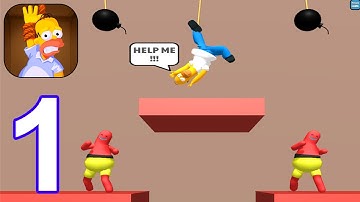 Save the Dude! - Rope Puzzle Game - Gameplay Part 1 All Levels 1-40 (Android, iOS)