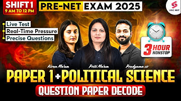 UGC PRE NET Exam 2025 | UGC NET Political Science Paper | UGC NET Paper 1 | UGC NET Question Paper