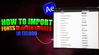 How To Import Fonts In After Effects  After Effects Telugu Tutorial